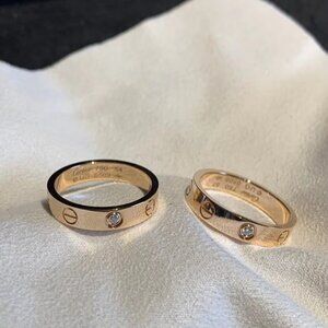 Cartier rose gold & diamond ring